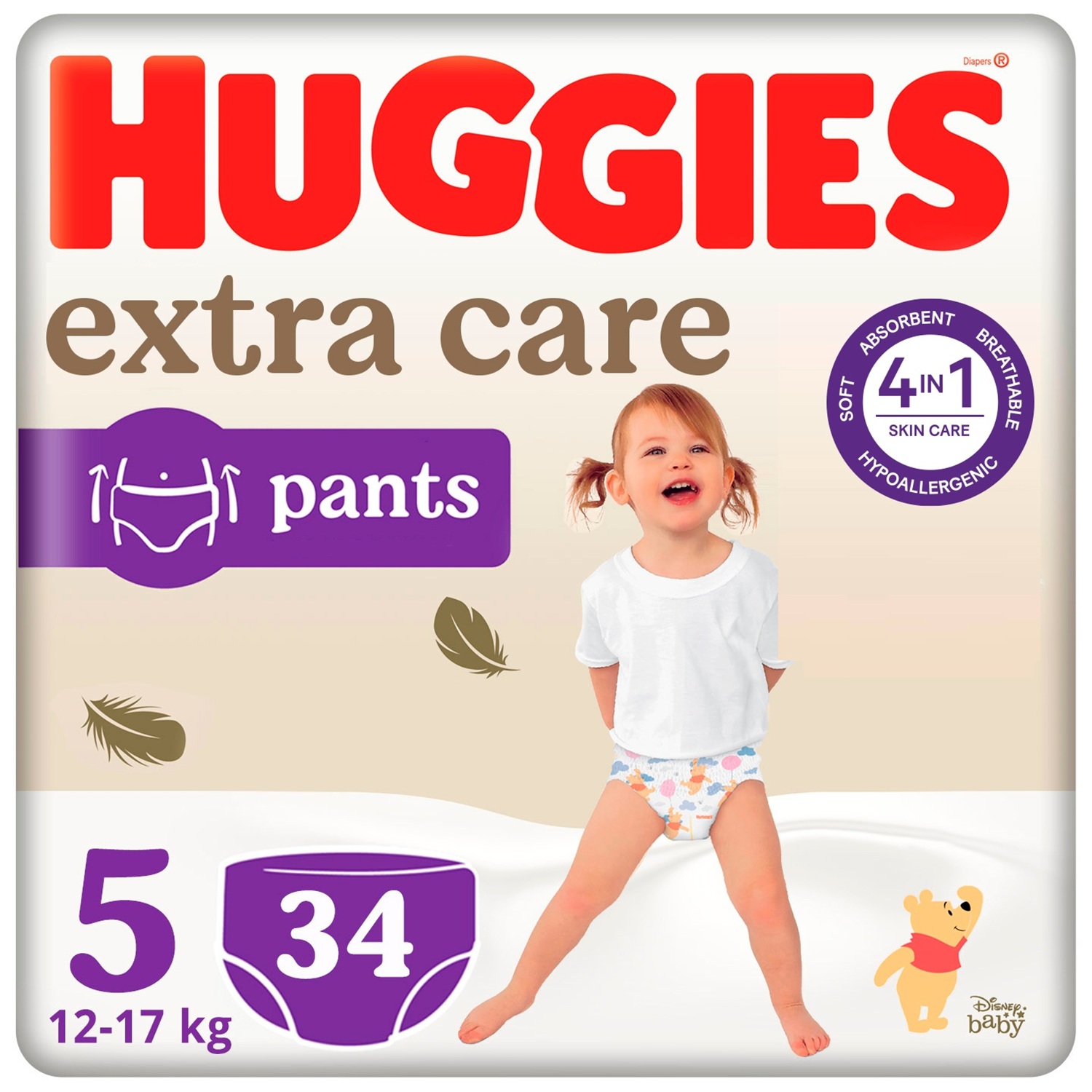 Huggies pelene extra care pants 5  12-17kg 34kom 