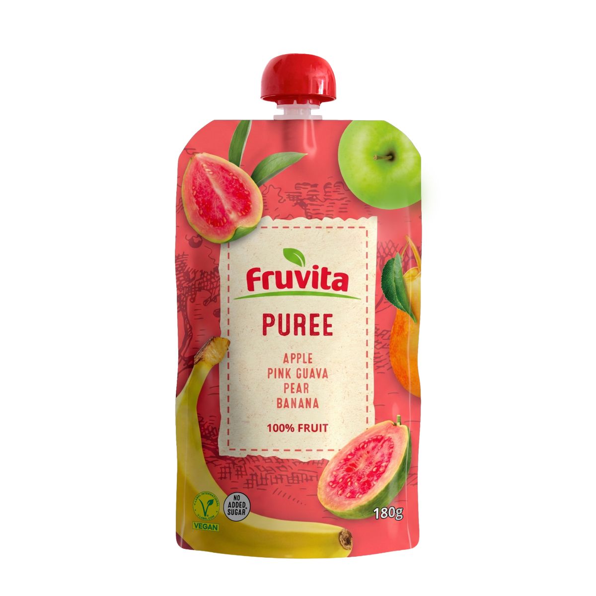 Fruvita pouch jabuka roze guava kruška banana 180g 