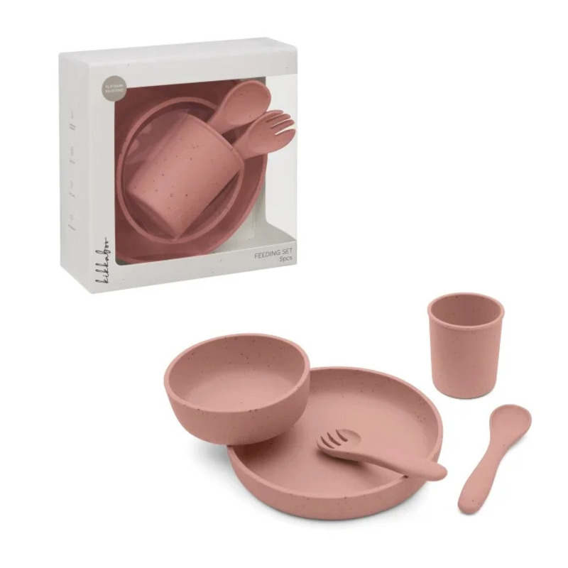 Kikka Boo silikonsti set za hranjenje 5/1, Blush