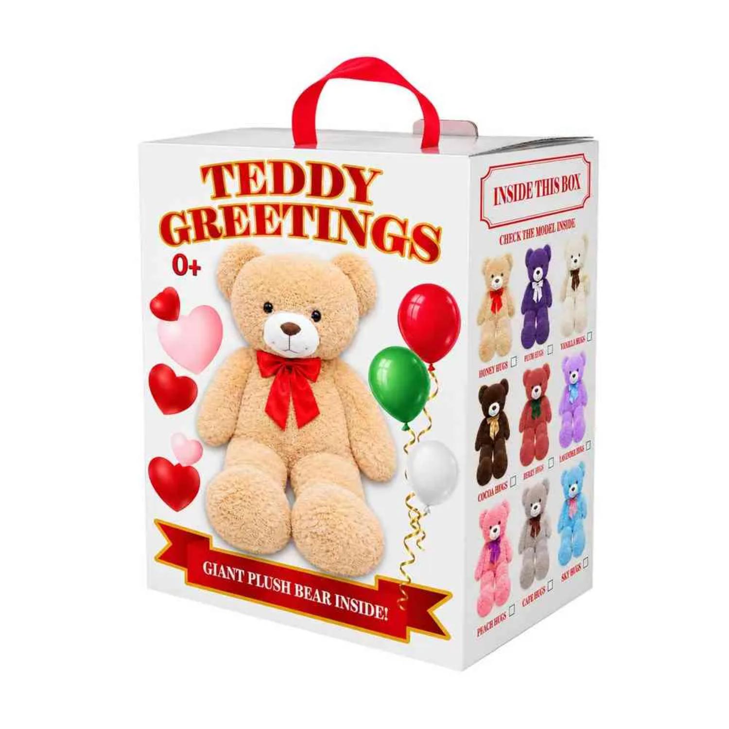 White Box Teddy Greetings Bear Asst