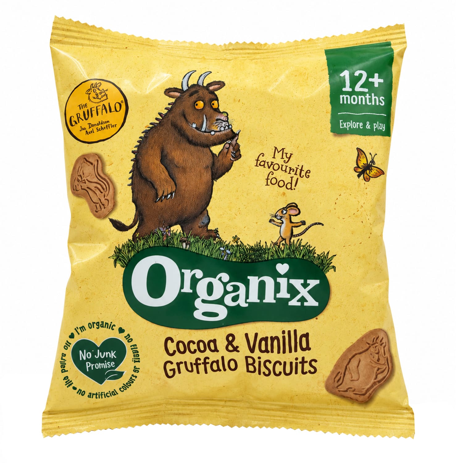 Organix Grozon biskviti kakao vanila 20g