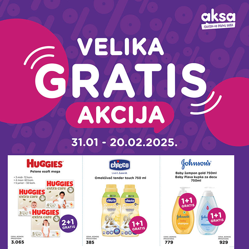 <h3>Velika gratis akcija</h3>