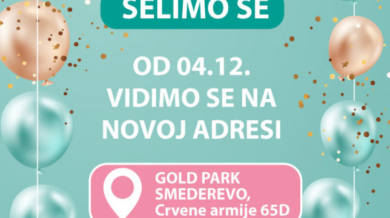 Selimo se! Aksa Smederevo na novoj lokaciji od 04.12!