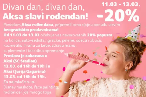 <h3>Ovog vikenda Aksa slavi rođendan! Aksa te zove na rođendan!</h3>
