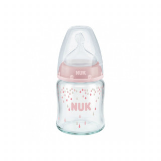 Nuk FC plus staklena flašica, silikon 120ml, 0-6m 