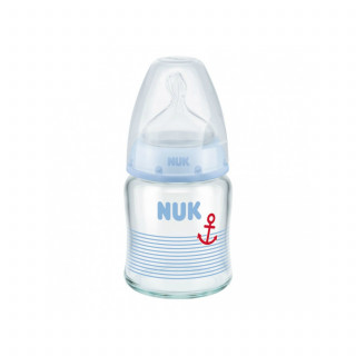 Nuk FC plus staklena flašica, silikon 120ml, 0-6m
