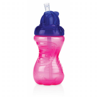 Nuby čaša sa sil. slamčicom, no spill 12m+, 300ml