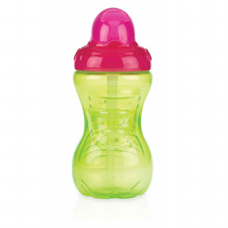 Nuby čaša sa sil. slamčicom, no spill 12m+, 300ml