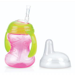 Nuby čaša sil. pisak i ručke, no spill 9m+, 240ml