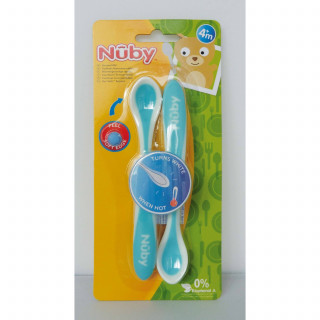 Nuby termoosetljive kašicice meke ivice 3m+ 2 kom
