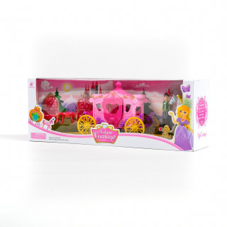 Qunsheng Toys, igračka lutka sa kočijom roz