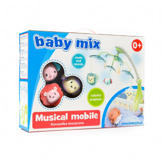 Baby Mix muzicka vrteška vesele životinjice roze 