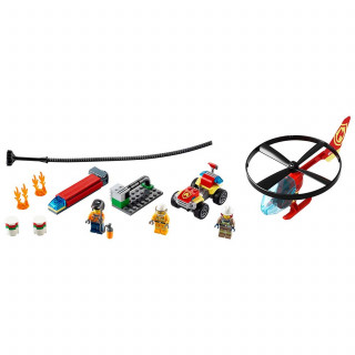 Lego City fire helicopter response