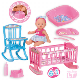 Loko toys, set - lutka beba sa dodacima