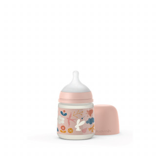 Suavinex flašica spori protok 150ml, roze, 0m+