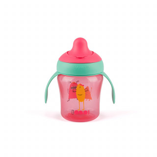 Suavinex šolja sa tvrdim piskom 200 ml, roze , 6m+