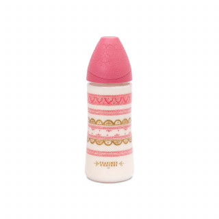Suavinex flašica brzi protok 360ml, roze, 4m+