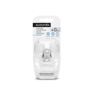 Suavinex cucla okrugla 3P silikon, 2 kom, 0m+