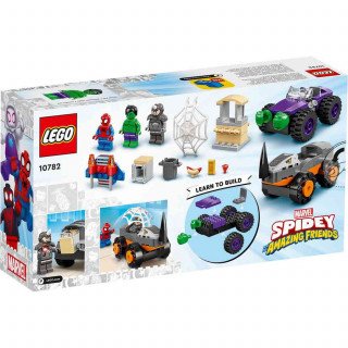 Lego Spidey hulk vs. rhino truck showdown