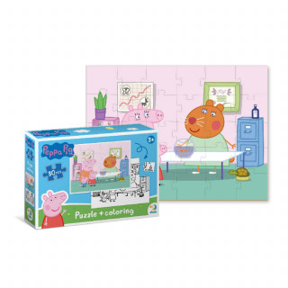 Dodo Peppa puzzle+bojanka 2u1 porodica, 30 komada