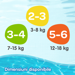 Huggies pelene za kupanje velicinaS2-3 3-8kg 12kom 
