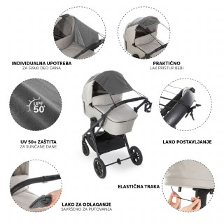 Hauck univerzalna zaštita od sunca za kolica, Grey