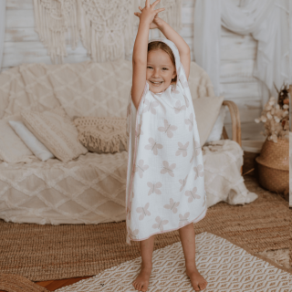 Baby Textil pončo od muslina Leptirići