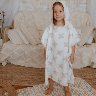 Baby Textil pončo od muslina Leptirići