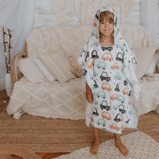 Baby Textil pončo od muslina Autići