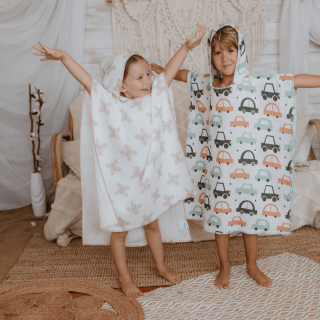 Baby Textil pončo od muslina Autići