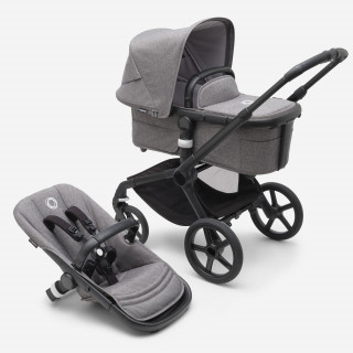 Bugaboo kolica Fox 5 crni ram, grey melange 