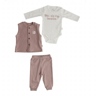 Lillo&Pippo set (bodi,pantalone,prsluk), devojčice 