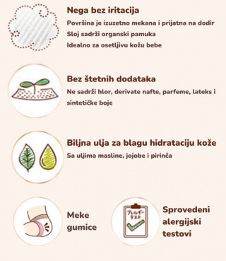 Moony Natural pelene Newborn 3-5 kg, 62 kom 