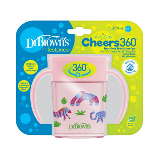 Dr.Browns no spill šolja 360 stepeni 200ml roze