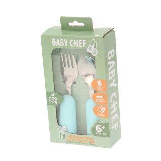 Baby Chef set kašika i viljuška, plavi 
