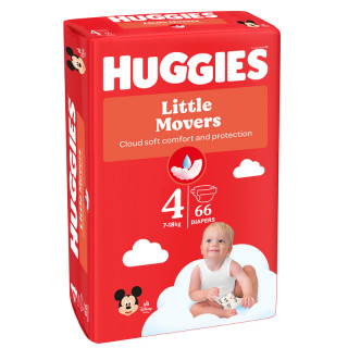 Huggies pelene little movers 4 7-18, 66kom
