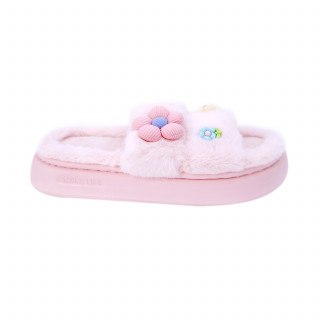 Cute&Cool HOME papuče krznene sa stikerima, roze 