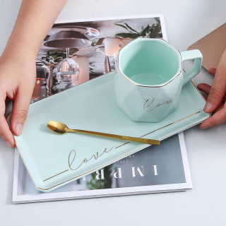 Cute&Cool HOME Set šolja i tacna, tirkizna 