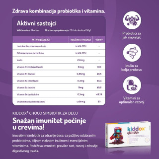 Nordx Kiddox choco probiotik kockice a20 