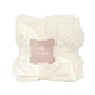 Cute&Cool HOME ćebe belo mašnica, 130x160cm 