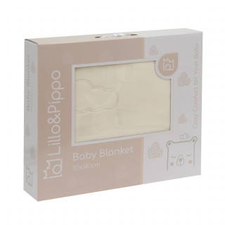 Lillo&Pippo ćebe za bebe nebo 110x140cm, bela 