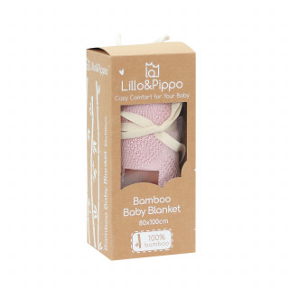 Lillo&Pippo ćebe bambus 80x100cm, roze 