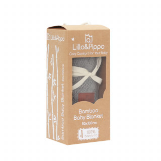 Lillo&Pippo ćebe bambus 80x100cm, siva 