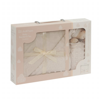 Lillo&Pippo set ćebe i plišana igračka, bež 