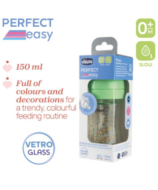 Chicco PE staklena flašica,uni,silikon,150ml 