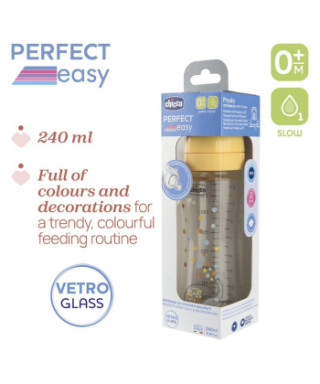 Chicco PE staklena flašica,uni,silikon,240ml 