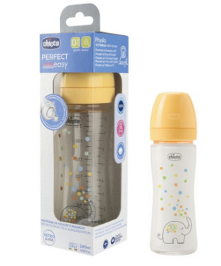Chicco PE staklena flašica,uni,silikon,240ml 