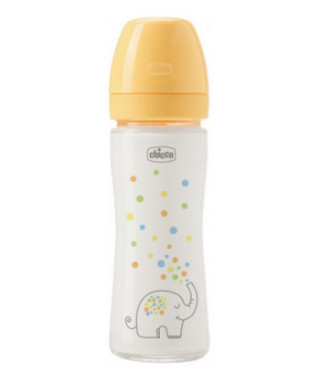 Chicco PE staklena flašica,uni,silikon,240ml 