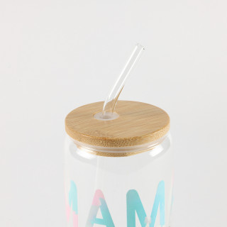 Be Cute Staklena čaša sa slamčicom, coffee 