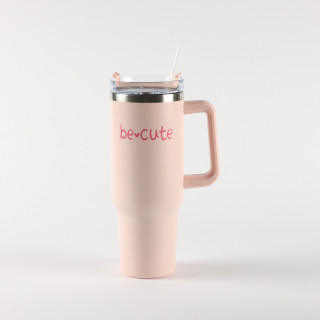 Be Cute termos sa slamčicom roze 1,2l 